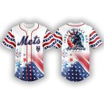Celebrate The 4th Of July Mets 3D Baseball Jersey
