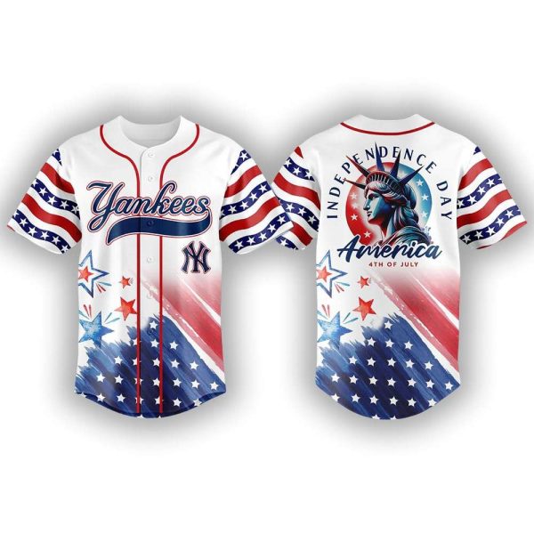 Celebrate The 4th Of July Yankees 3D Baseball Jersey
