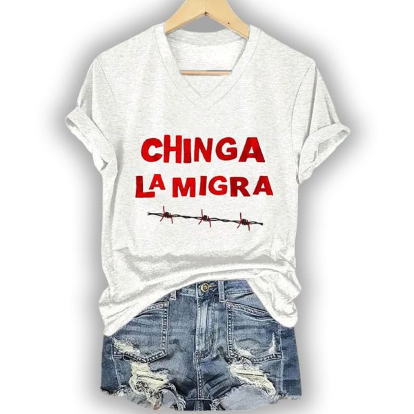 Chinga La Migra Barbed Wire Border Shirt