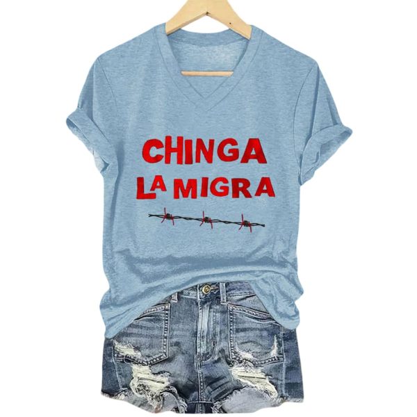 Chinga La Migra Barbed Wire Border Shirt