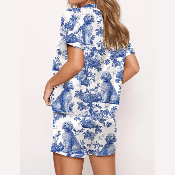 Chinoiserie Goldendoodle Silky Satin Pajama Set