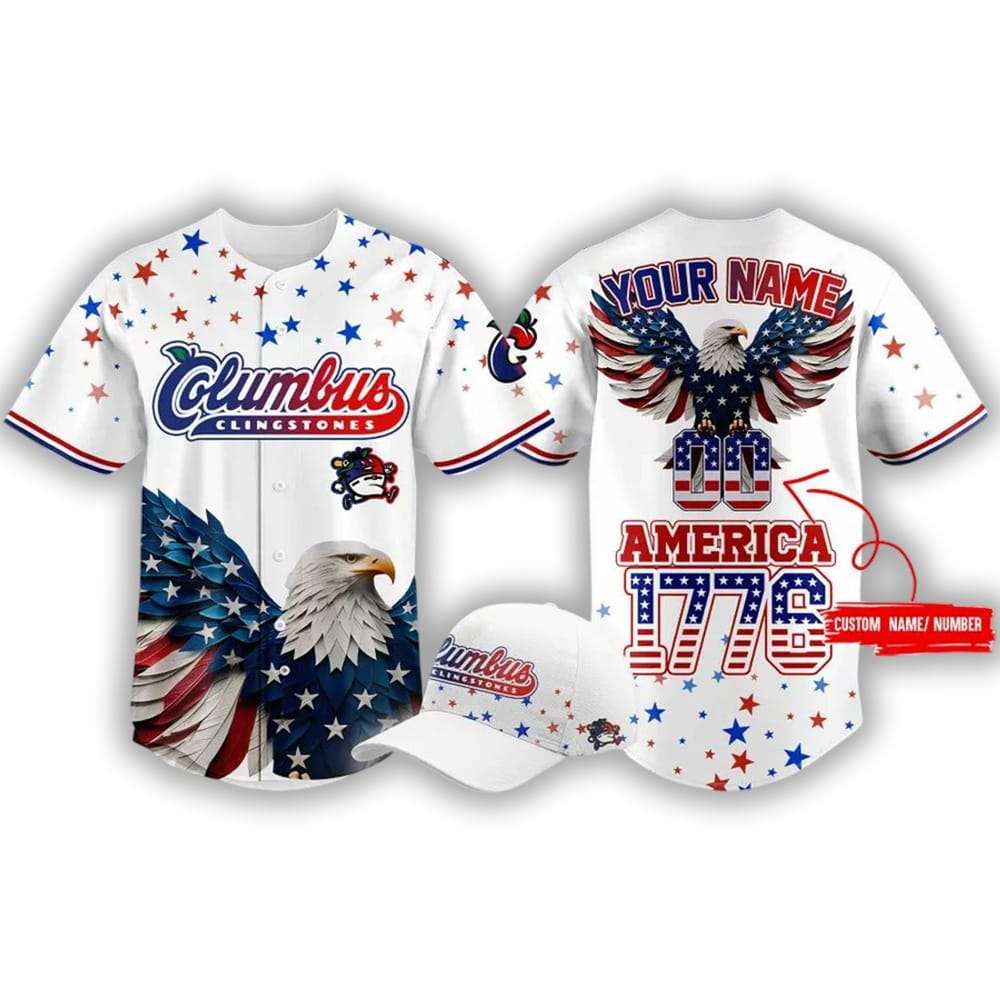 Clingstones 4th of July USA Baseball Jersey Clingstones 4th of July USA Baseball Jersey