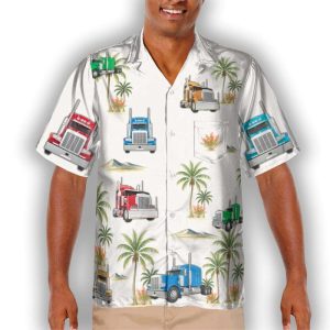 Trucker Life Colorful Semi Trucks Hawaiian Shirt2