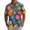Colorful Cans Print Men’s Pocket Short Sleeve Shirts