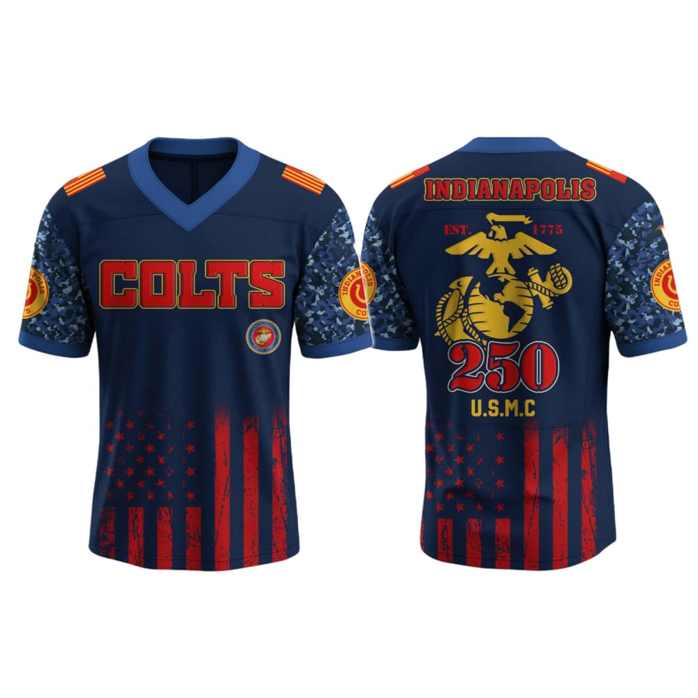 Colts US USMC 250th Birthday Football Jersey 2025 Colts US USMC 250th Birthday Football Jersey 2025