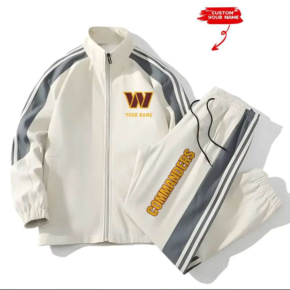 Commanders Football Unisex Style Versatile Sports Set Jacket And Pants Commanders Football Unisex Style Versatile Sports Set Jacket And Pants