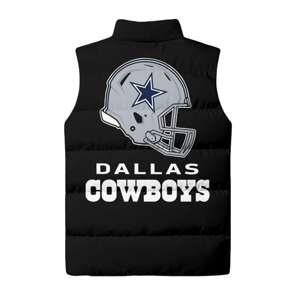 Cowboys Style Sleeveless Puffer Jacket Gift For Fans