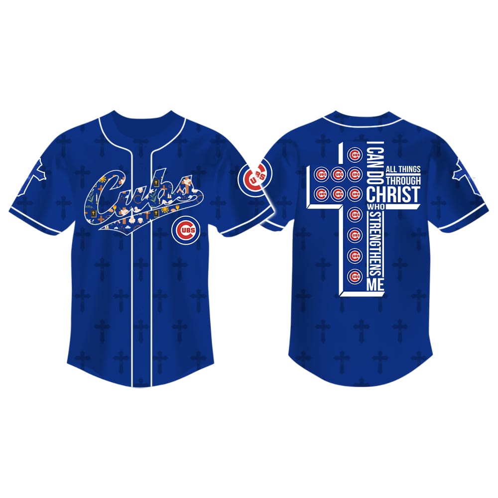 Cross Cubs I Can Do All Things Through Christ 3D Baseball Jersey Cross Cubs I Can Do All Things Through Christ 3D Baseball Jersey
