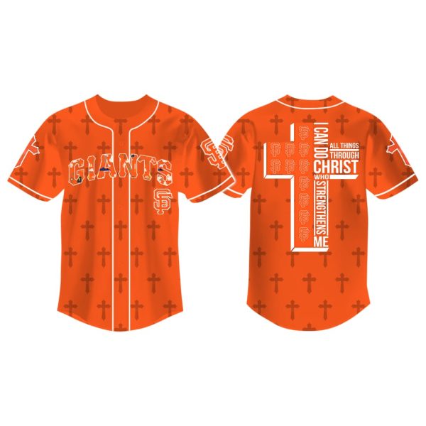 Cross Giants I Can Do All Things Through Christ Baseball Jersey