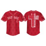 Cross Red Sox I Can Do All Things Through Christ 3D Baseball Jersey