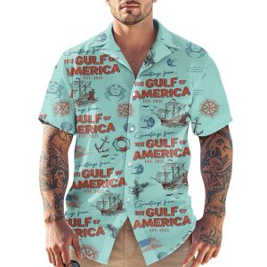 Greeting From The Gulf Of America Est 2025 Beach Aloha Shirt2