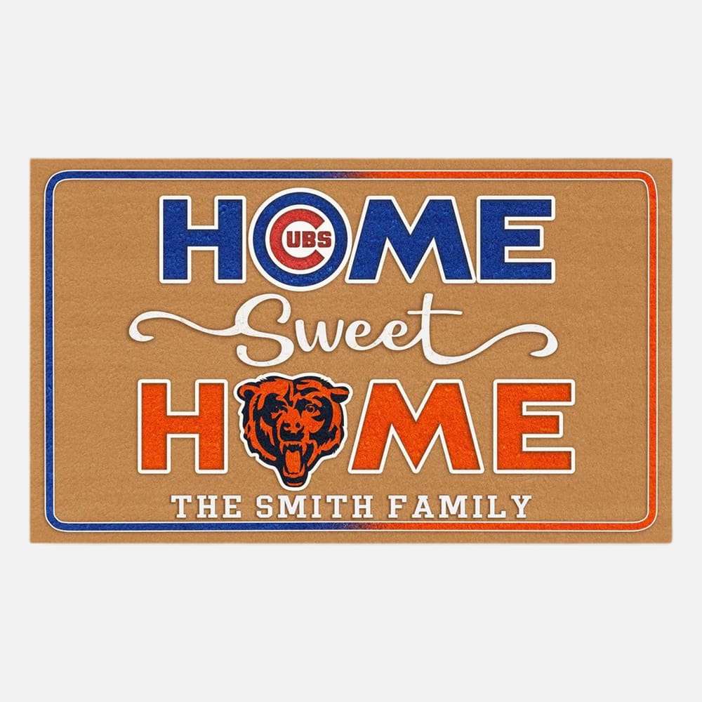 Cubs Bears Home Sweet Home Customized Doormat Cubs Bears Home Sweet Home Customized Doormat