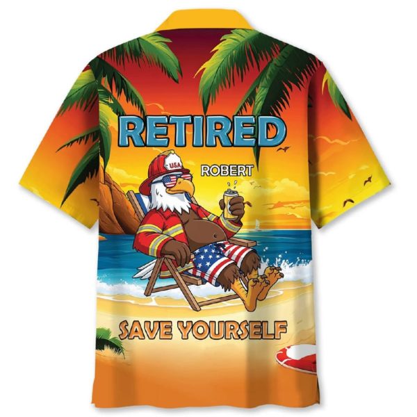 Custom Name Eagles Firefighter Summer Vacation Hawaiian Shirt