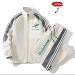 Dolphins Football Unisex Style Versatile Sports Set Jacket And Pants