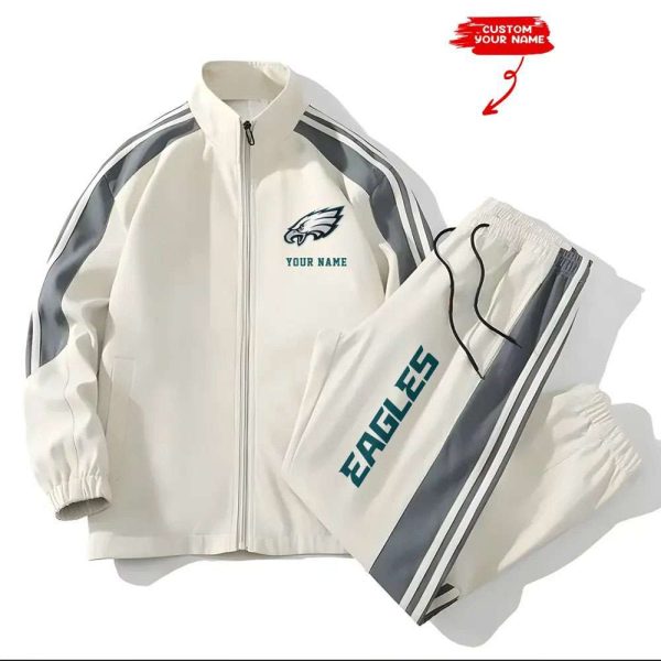 Eagles Football Unisex Style Versatile Sports Set Jacket And Pants