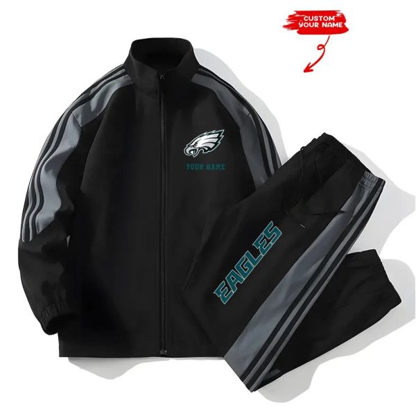 Eagles Football Unisex Style Versatile Sports Set Jacket And Pants