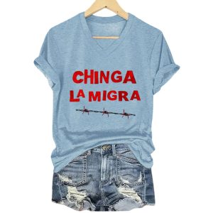 Chinga La Migra Barbed Wire Border Shirt5
