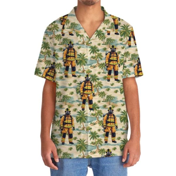Firefighter Summer Beach Hawaiian Shirt