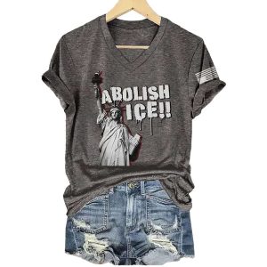 Liberty Statue Abolish Ice Shirt4