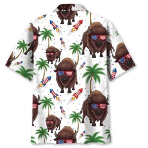 Bison Proud Of America Hawaiian Shirt1