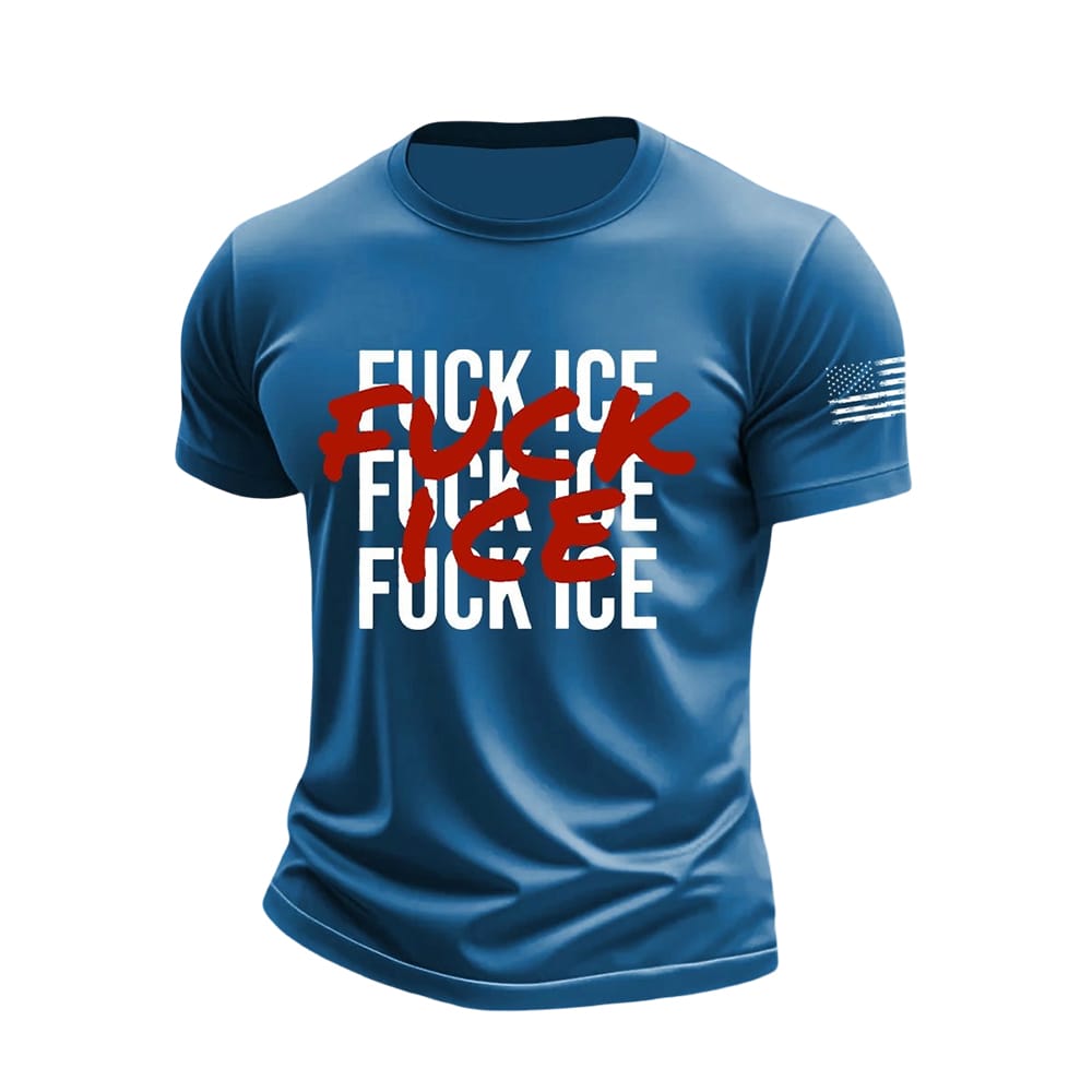 Fuck ICE Printed Casual T Shirt Fuck ICE Printed Casual T-Shirt