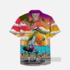 Funny Animal Poster Hawaiian Skateboarding Alligator Printing Short Sleeve Shirt
