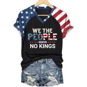 Womens We The People Serve No Kings Printed Casual T Shirt