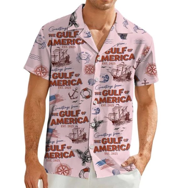 Greeting From The Gulf Of America Est 2025 Beach Aloha Shirt