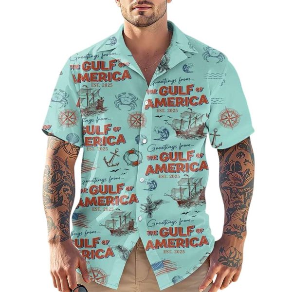Greeting From The Gulf Of America Est 2025 Beach Aloha Shirt