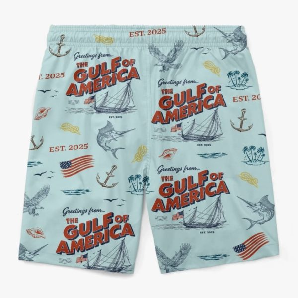 Greetings From The Gulf Of America Beach Shorts