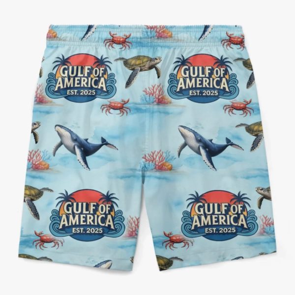 Gulf Of America Est 2025 Sharks Don’t Apologize Beach Shorts