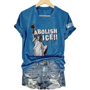 Liberty Statue Abolish Ice Shirt1