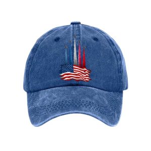 Unisex Independence Day American Flag Jet Planes Print Hat1