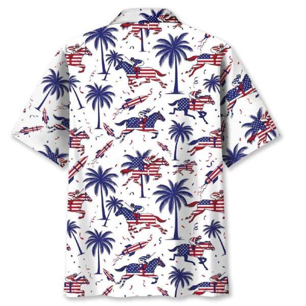 Horse Racing Proud Of America Hawaiian Shirt
