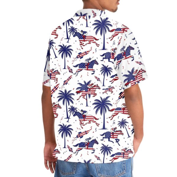 Horse Racing Proud Of America Hawaiian Shirt