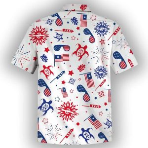 FireWorks Freedom For 4th Of July Custom Name Hawaiian Shirt2