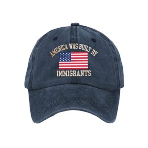Retro Immigrants Built America Baseball Cap1