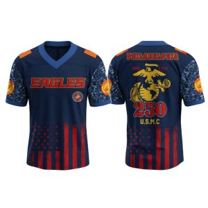 Eagles US USMC 250th Birthday Football Jersey 2025