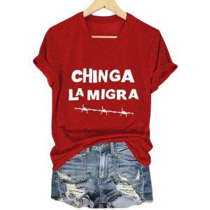 Chinga La Migra Barbed Wire Border Shirt3