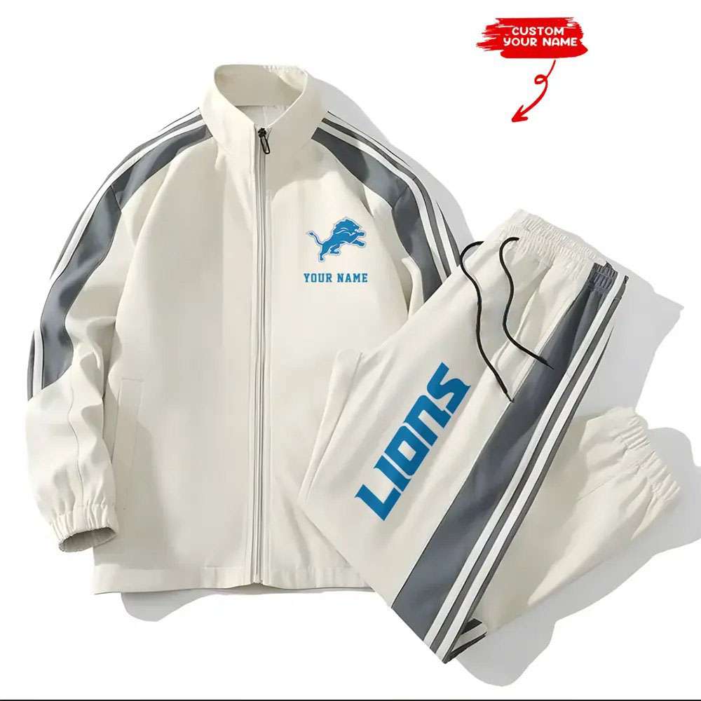 Lions Football Unisex Style Versatile Sports Set Jacket And Pants Lions Football Unisex Style Versatile Sports Set Jacket And Pants