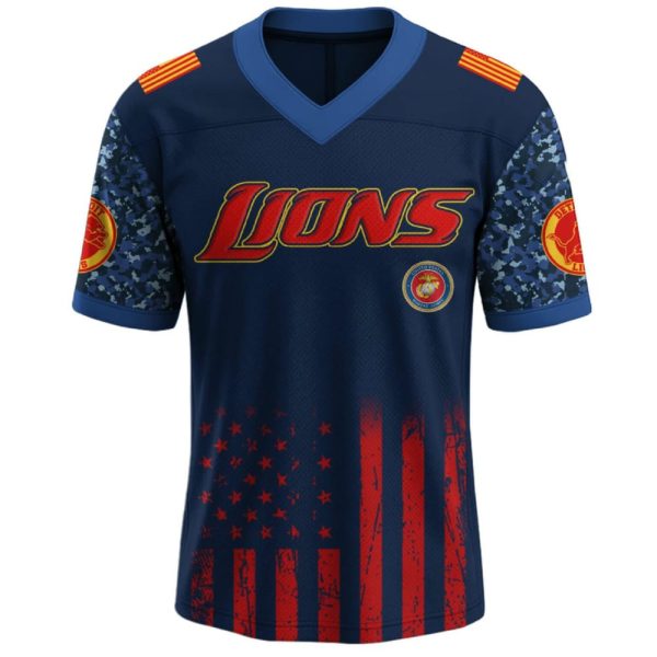 Lions US USMC 250th Birthday Football Jersey 2025