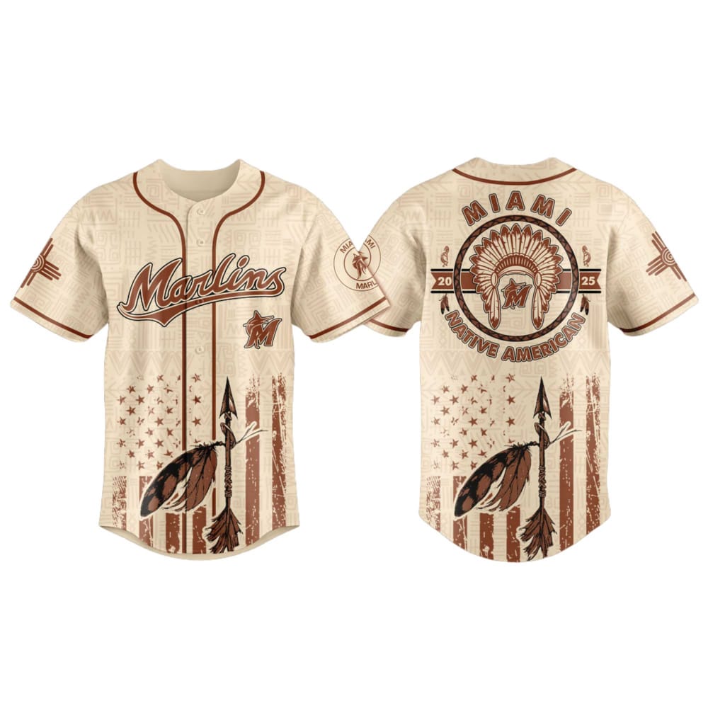 Marlins Native American Heritage Month Baseball Jersey 2025 Marlins Native American Heritage Month Baseball Jersey 2025
