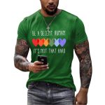 Men's Retro Be A Decent Human It's Not That Hard Print T-Shirt