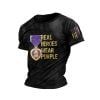 Men’s Retro Purple Heart Day Purple Heart Real Heroes Wear Purple Print T-Shirt
