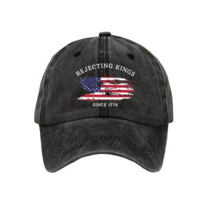 Unisex Rejecting Kings Since 1776 Print Baseball Cap2