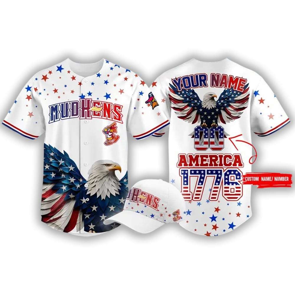 Mud Hens 4th of July USA Baseball Jersey Mud Hens 4th of July USA Baseball Jersey