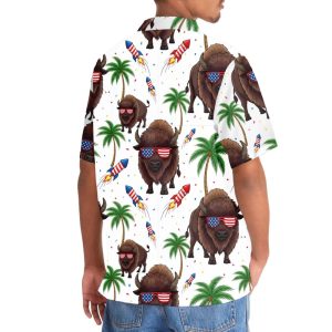 Bison Proud Of America Hawaiian Shirt3