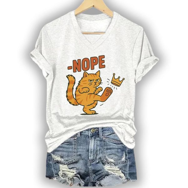 No Kings In America Cat Crown Nope Shirt