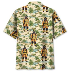 Firefighter Summer Beach Hawaiian Shirt1