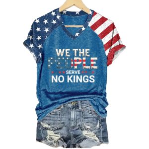 Women's We The People Serve No Kings Printed Casual T-Shirt 1 Womens We The People Serve No Kings Printed Casual T Shirt1
